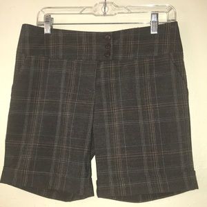 Forever,brown dressy stripe plaid shorts. Size M.